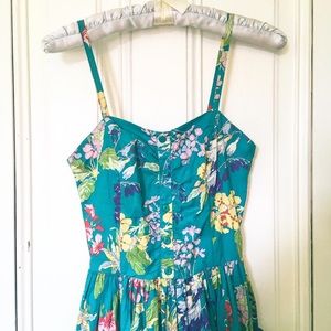 Vintage Laura Ashley Floral Dress, Midi - Size 0